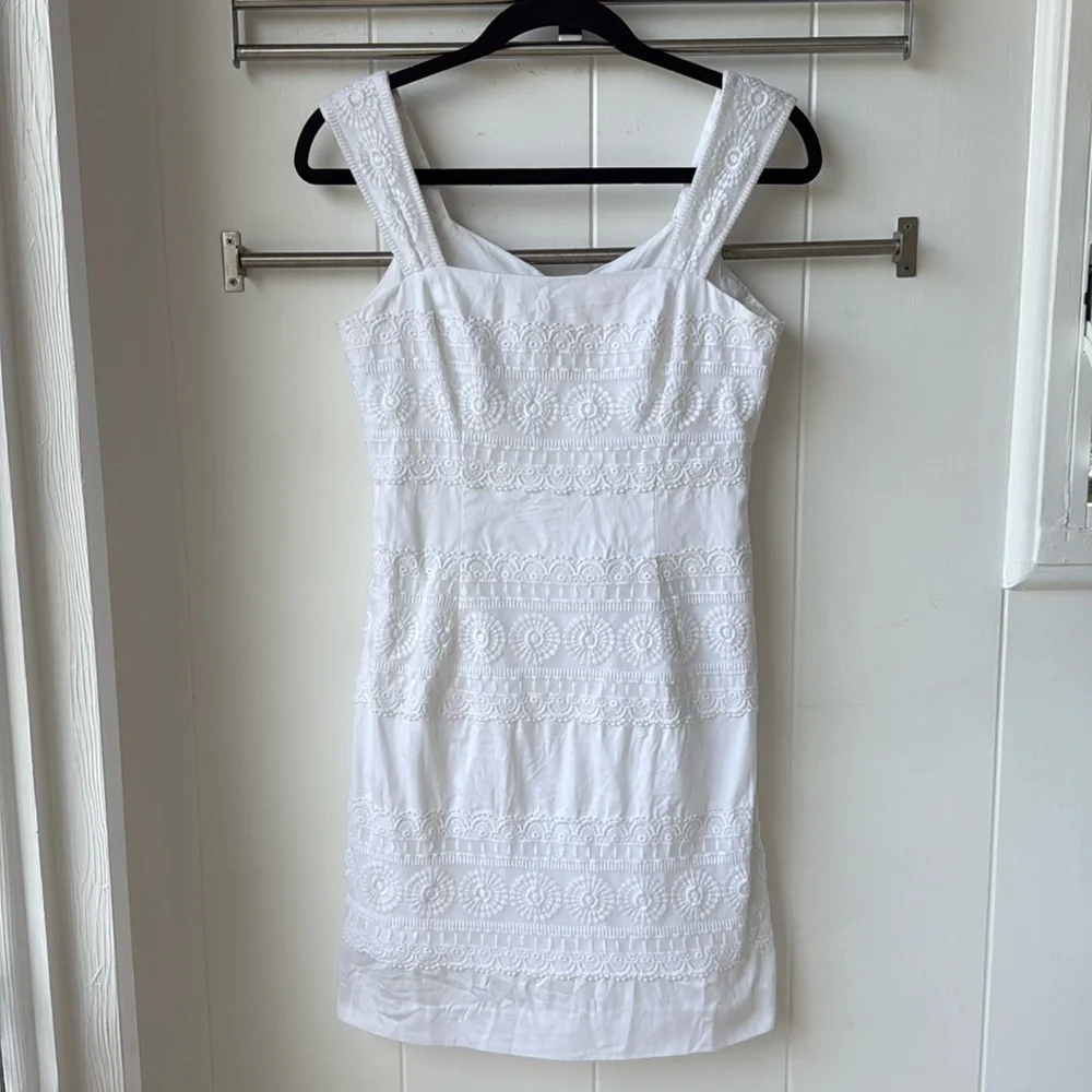 Lilly Pulitzer For the Love of Lace Bree White Sleeveless Dress 0 - Picture 3 of 8